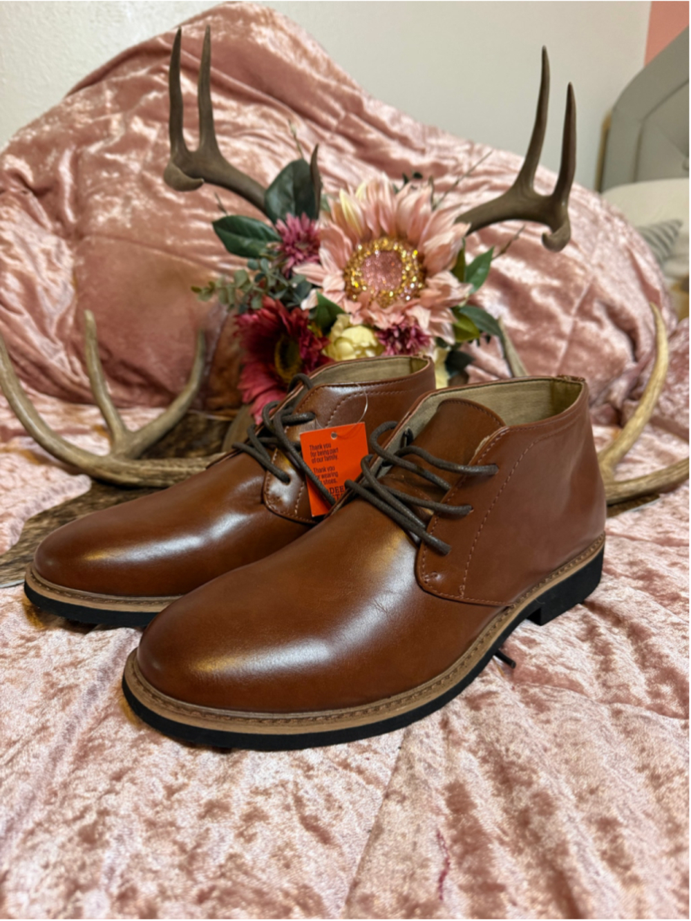 Deer Stags Ballard Boys Brown Chukka Dress shoes size 7 Big Kid NWT